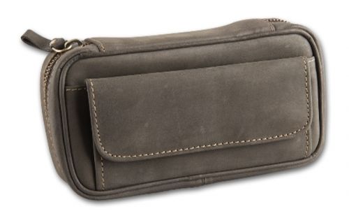Pfeifentasche aus Leder für 3 Pfeifen - braun (17x9x4,5cm)