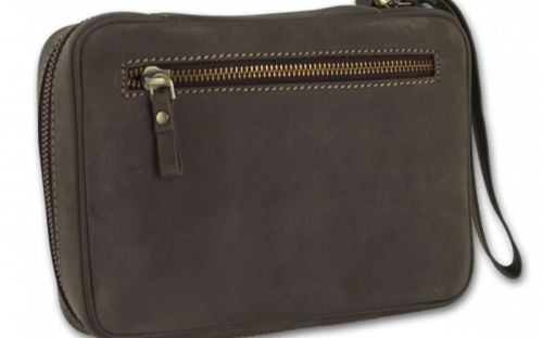 Pfeifentasche aus Leder für 4 Pfeifen - braun (20x12x5,5cm)