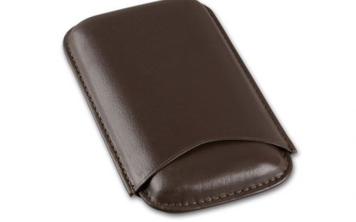 Zigarrenetui 3er - braun, Leder (15x8cm)