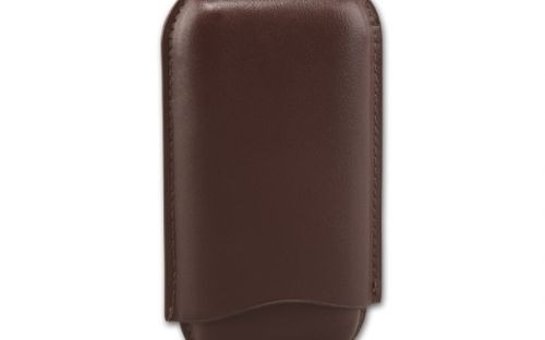 Zigarrenetui 3er - braun, Leder (15x8cm)