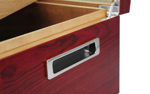 Gastrohumidor mit gewölbtem Glasdeckel, für 80 Zigarren, spanischer Zeder,  Befeuchter und digital Hygrometer - Achenty!