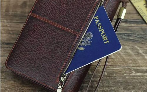 Reisetasche mit Zigarrenetui - echtes Leder, kaffeefarben