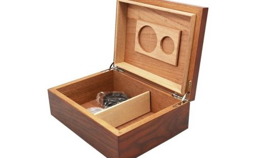 Humidor für 40 Zigarren, spanischer Zeder, Befeuchter, Hygrometer - Antiq, Achenty!
