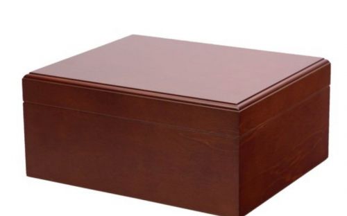 Humidor - braun, spanischer Zeder, für 40 Zigarren, Befeuchter und Hygrometer - Achenty!