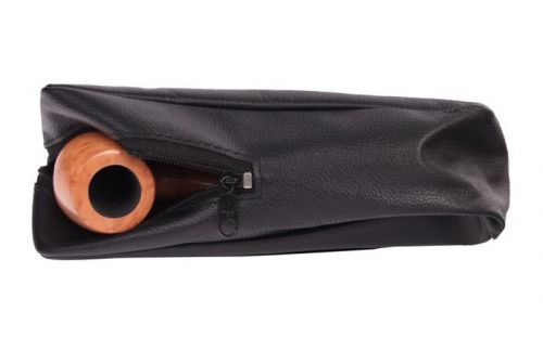 Pfeifentasche aus Leder für 1 Pfeife - schwarz
