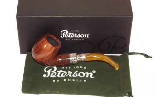 Peterson Pfeife Spigot Silver 68 Flame Grain F-lip