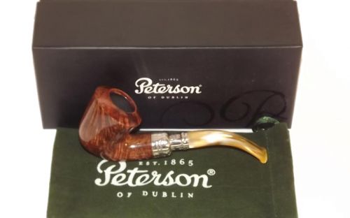 Peterson Pfeife Spigot Silver B10 Flame Grain F-lip