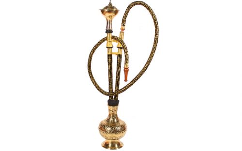 Exclusive Wasserpfeife aus Messing - 46 cm, Schwarz