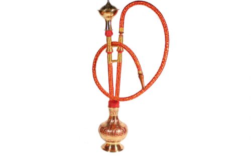 Exclusive Wasserpfeife aus Messing - 46 cm, Rot