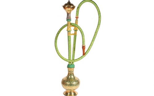 Exclusive Wasserpfeife aus Messing - 46 cm, Grün