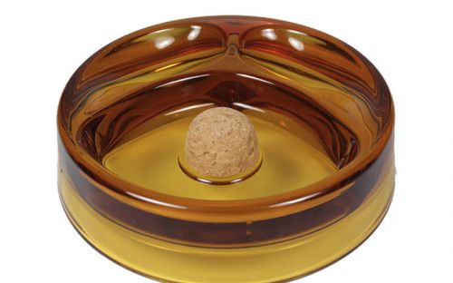 Pfeifen Aschenbecher für 2 Pfeifen - Glas, gelb