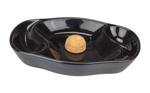 Pfeifena Aschenbecher für 2 Pfeifen - schwarze Keramik