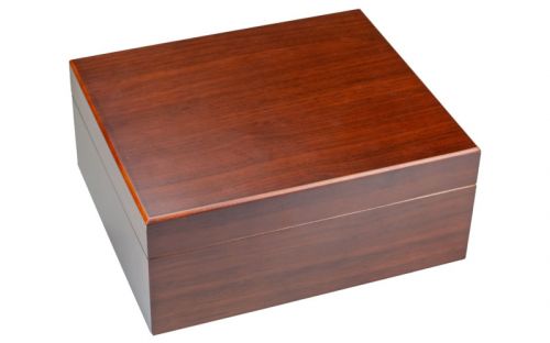 Humidor für 40 Zigarren, Zigarrenhalter aus spanischem Zedernholz, Befeuchter, Hygrometer - braun