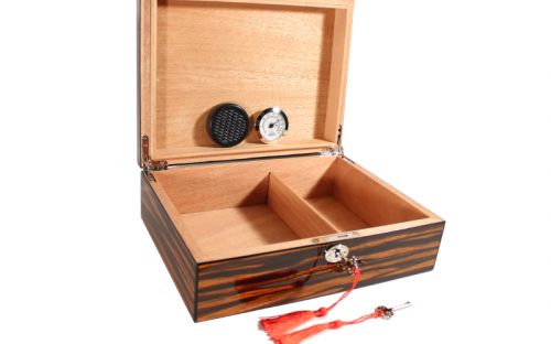 Humidor - Makassar-design, spanischer Zeder, für 40 Zigarren