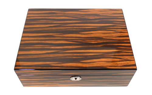 Humidor - Makassar-design, spanischer Zeder, für 40 Zigarren