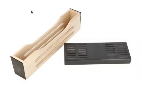 Gastrohumidor für 80 Zigarren, Zigarrenbehalter mit Acryldeckel, aus spanischem Zedernholz, Befeuchter und Hygrometer - Carbon