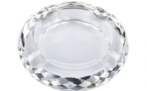 Zigarren-Aschenbecher für 4 Zigarren - Kristallglas, rund (18cm)
