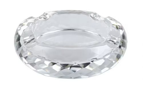 Zigarren-Aschenbecher für 4 Zigarren - Kristallglas, rund (18cm)