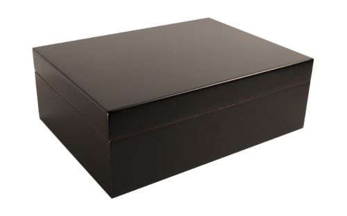 Humidor mit GeschenkSet - matt Schwarz, spanischer Zeder, für 30 Zigarren - Achenty!