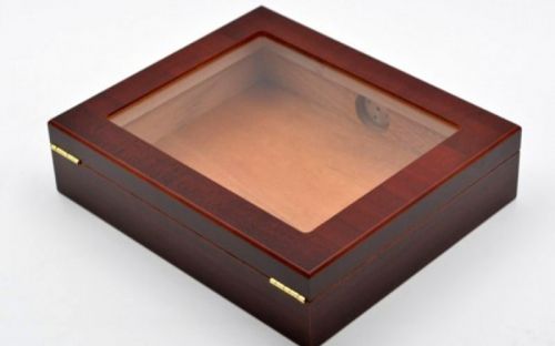 Humidor - Bordeauxrot, Glasdeckel, spanischer Zeder, für 30 Zigarren