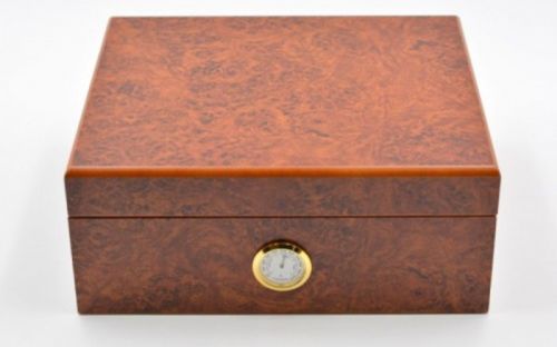 Humidor - Braun, Wurzelnholz-dekor, spanischer Zeder, für 40 Zigarren