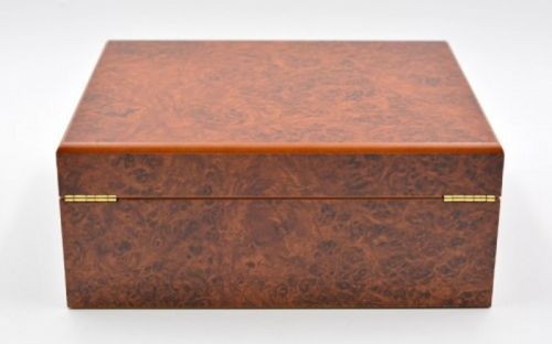 Humidor - Braun, Wurzelnholz-dekor, spanischer Zeder, für 40 Zigarren