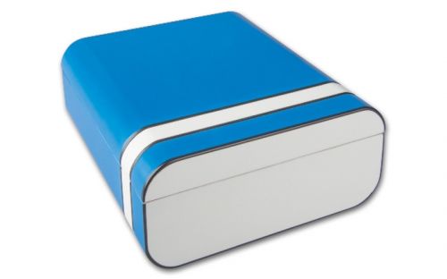 Humidor - Passatore, Blau/weiß, spanischer Zeder, für 40 Zigarren
