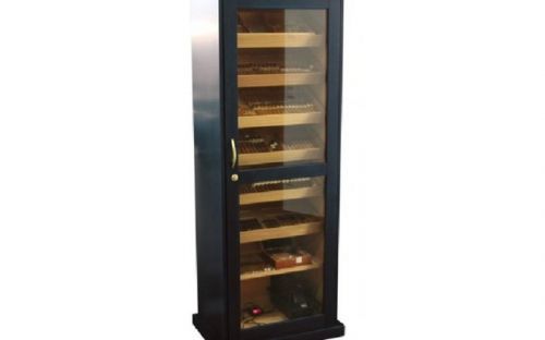 Humidorschrank - schwarz, Glastür, spanischer Zeder, für 6-800 Zigaren