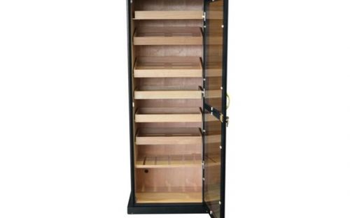 Humidorschrank - schwarz, Glastür, spanischer Zeder, für 6-800 Zigaren