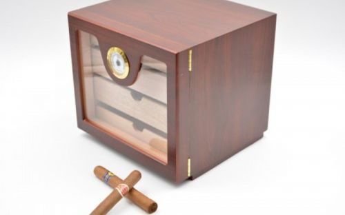 Humidorschrank - Mahagony-Farbe, Glastür, spanischer Zeder, für 80 Zigarren