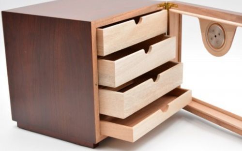 Humidorschrank - Mahagony-Farbe, Glastür, spanischer Zeder, für 80 Zigarren