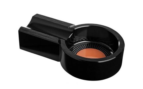 Zigarren Aschenbecher - schwarz Metall, rund