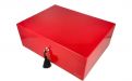 Caseti Paris Humidor, spanischer Zeder, für 80 Zigarren - Rot, Hochglanz lackiert