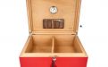 Caseti Paris Humidor, spanischer Zeder, für 80 Zigarren - Rot, Hochglanz lackiert