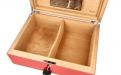 Caseti Paris Humidor, spanischer Zeder, für 80 Zigarren - Rot, Hochglanz lackiert