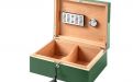 Caseti Paris Humidor, spanischer Zeder, für 80 Zigarren - Grün, Hochglanz lackiert