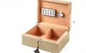Caseti Paris Humidor, spanischer Zeder, für 80 Zigarren - Beige, Hochglanz lackiert