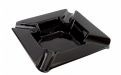 Zigarren-Aschenbecher für 4 Zigarren - Großformat, schwarze Keramik (22x22x5cm)