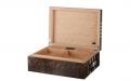 Humidor - braun, spanischer Zeder, für 50 Zigarren, Befeuchter und digital Hygrometer - braun lackiert