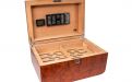 Humidor - braun und abgerundet, spanischer Zeder, für 80 Zigarren