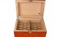 Humidor - braun und abgerundet, spanischer Zeder, für 80 Zigarren