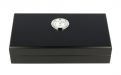 Reisehumidor für 15 Zigarren, spanischer Zeder (20x11x5cm) - schwarz, Angelo