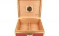 Humidor für 40 Zigarren, Zigarrenkistehalter aus spanischem Zedernholz, mit Befeuchter, Hygrometer - rot, mit goldfarbenem Metallrahmen, Angelo