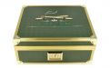 Humidor für 40 Zigarren, Zigarrenkistehalter aus spanischem Zedernholz, mit Befeuchter, Hygrometer - grün, mit goldfarbenem Metallrahmen, Angelo