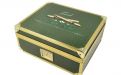 Humidor für 40 Zigarren, Zigarrenkistehalter aus spanischem Zedernholz, mit Befeuchter, Hygrometer - grün, mit goldfarbenem Metallrahmen, Angelo