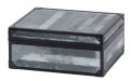 Humidor für 40 Zigarren, spanischer Zedernholz mit Metallrahmen, Befeuchter, Hygrometer - grau, Angelo