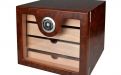 Humidorschrank für 80 Zigarren, 4 Schubladen, externer Hygrometer, Glastür - braun, Angelo