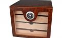 Humidorschrank für 80 Zigarren, 4 Schubladen, externer Hygrometer, Glastür - braun, Angelo