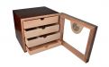 Humidorschrank für 80 Zigarren, 4 Schubladen, externer Hygrometer, Glastür - braun, Angelo