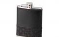 Taschenflasche - schwarz, mit Schachbrettmuster (180ml)